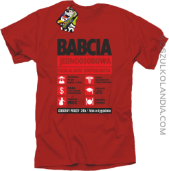 BABCIA - Jednoosobowa działalność gospodarcza - Koszulka Standard - Czerwony