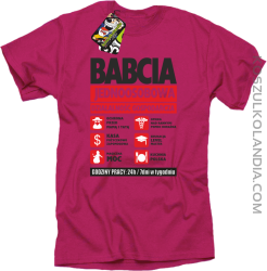 BABCIA - Jednoosobowa działalność gospodarcza - Koszulka Standard - Fuksja Róż