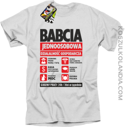 BABCIA - Jednoosobowa działalność gospodarcza - Koszulka Standard - Biały