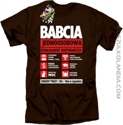 BABCIA - Jednoosobowa działalność gospodarcza - Koszulka Standard - Brązowy
