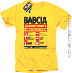 BABCIA - Jednoosobowa działalność gospodarcza - Koszulka Standard - Żółty