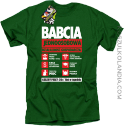 BABCIA - Jednoosobowa działalność gospodarcza - Koszulka Standard - Zielony