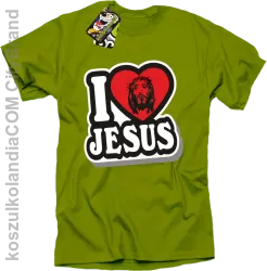 I love Jesus StickStyle - Koszulka Męska - Kiwi