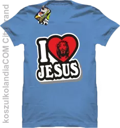 I love Jesus StickStyle - Koszulka Męska - Błękitny