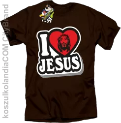 I love Jesus StickStyle - Koszulka Męska - Brązowy