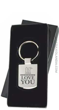 Brelok na klucze metalowy z grawerem - LOVE YOU Boy & Girl
