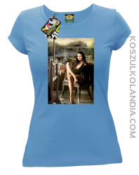 Mona Lisa Model Art - Koszulka damska błękit 