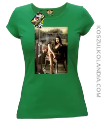 Mona Lisa Model Art - Koszulka damska zielona 