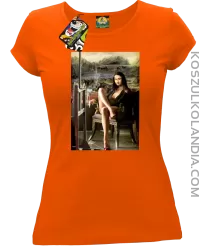Mona Lisa Model Art - Koszulka damska pomarańcz 