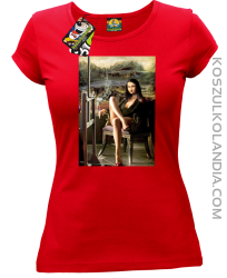 Mona Lisa Model Art - Koszulka damska czerwona 