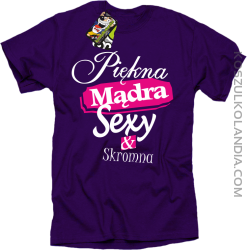 Piękna Mądra Skromna & Sexy - Koszulka męska fioletowa