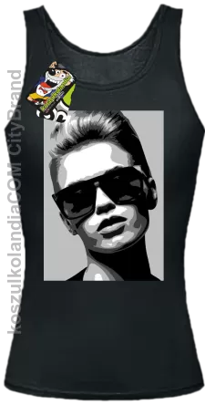 Woman in sunglasses BlackWhite-Top damski czarny