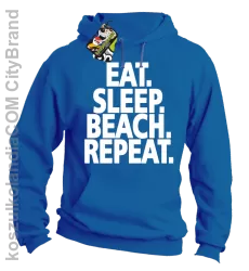 Eat Sleep Beach Repeat - bluza męska z kapturem niebieska 