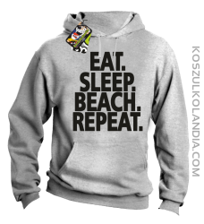 Eat Sleep Beach Repeat - bluza męska z kapturem melanż