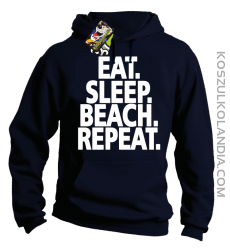 Eat Sleep Beach Repeat - bluza męska z kapturem granatowa 