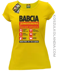 BABCIA - Jednoosobowa działalność gospodarcza - Koszulka Taliowana - Żółta
