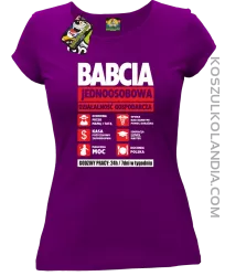 BABCIA - Jednoosobowa działalność gospodarcza - Koszulka Taliowana - Fioletowa