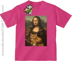 Mona Lisa z kotem - Koszulka dziecięca fuchsia 