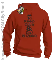 Keep Calm & Daj Buziaka - Bluza z kapturem męska - Pomarańczowy