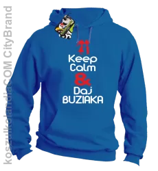 Keep Calm & Daj Buziaka - Bluza z kapturem męska - Niebieski