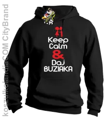 Keep Calm & Daj Buziaka - Bluza z kapturem męska - Czarny