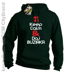 Keep Calm & Daj Buziaka - Bluza z kapturem męska - Butelkowy