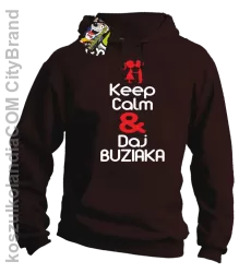 Keep Calm & Daj Buziaka - Bluza z kapturem męska - Brązowy