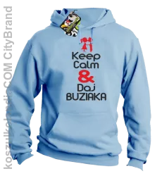 Keep Calm & Daj Buziaka - Bluza z kapturem męska - Błękitny