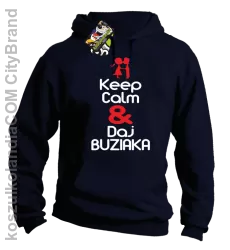 Keep Calm & Daj Buziaka - Bluza z kapturem męska - Granatowy