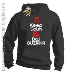 Keep Calm & Daj Buziaka - Bluza z kapturem męska - Szary