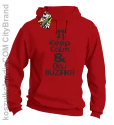 Keep Calm & Daj Buziaka - Bluza z kapturem męska - Czerwony