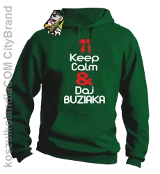 Keep Calm & Daj Buziaka - Bluza z kapturem męska - Zielony