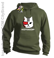 KOTOCOP - Bluza z kapturem khaki 