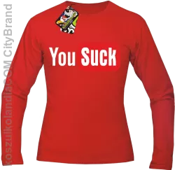 YOUSUCK ale Parody YT - Longsleeve męski czerwony 