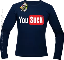 YOUSUCK ale Parody YT - Longsleeve męski granat 