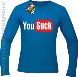 YOUSUCK ale Parody YT - Longsleeve męski niebieski 