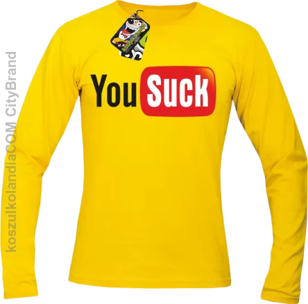 YOUSUCK ale Parody YT - Longsleeve męski żółty 