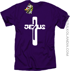 JEZUS w Krzyżu Symbol Vector - Koszulka Męska - Fioletowy