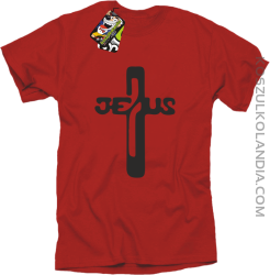 JEZUS w Krzyżu Symbol Vector - Koszulka Męska - Czerwony