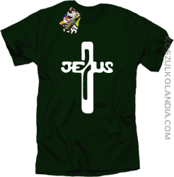 JEZUS w Krzyżu Symbol Vector - Koszulka Męska - Butelkowy