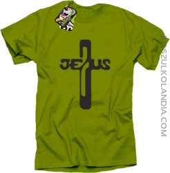 JEZUS w Krzyżu Symbol Vector - Koszulka Męska - Kiwi
