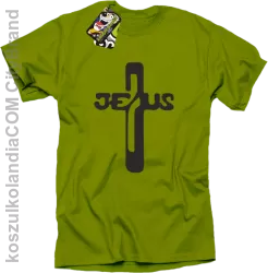 JEZUS w Krzyżu Symbol Vector - Koszulka Męska - Kiwi