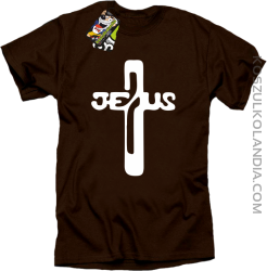 JEZUS w Krzyżu Symbol Vector - Koszulka Męska - Brązowy