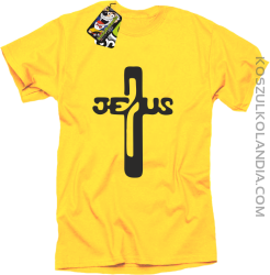 JEZUS w Krzyżu Symbol Vector - Koszulka Męska - Żółty