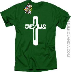 JEZUS w Krzyżu Symbol Vector - Koszulka Męska - Zielony