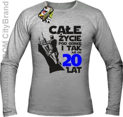 Całe życie pod górkę i tak już od 20 lat - Longsleeve męski melanż 
