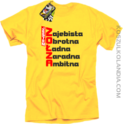 Jestem Zołza Zajebista Obrotna Ładna Zaradna Ambitna - Koszulka męska żółta 