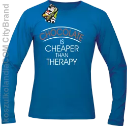 Chocolate is cheaper than therapy - Longsleeve męski niebieski