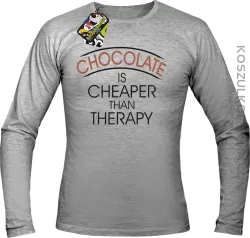 Chocolate is cheaper than therapy - Longsleeve męski melanż 
