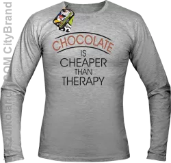 Chocolate is cheaper than therapy - Longsleeve męski melanż 